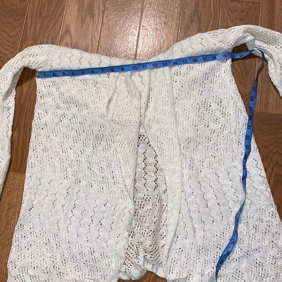 KNOX Rose Women’s White Open Knit Long Cardigan Long Sleeved (Size Small) - Picture 6 of 8